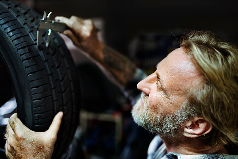 checking tire tread depth